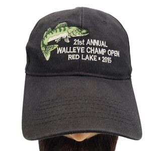 21st Annual Walleye Champ Hat Red Lake MN 2015 Fishing Cap Adjustable Black